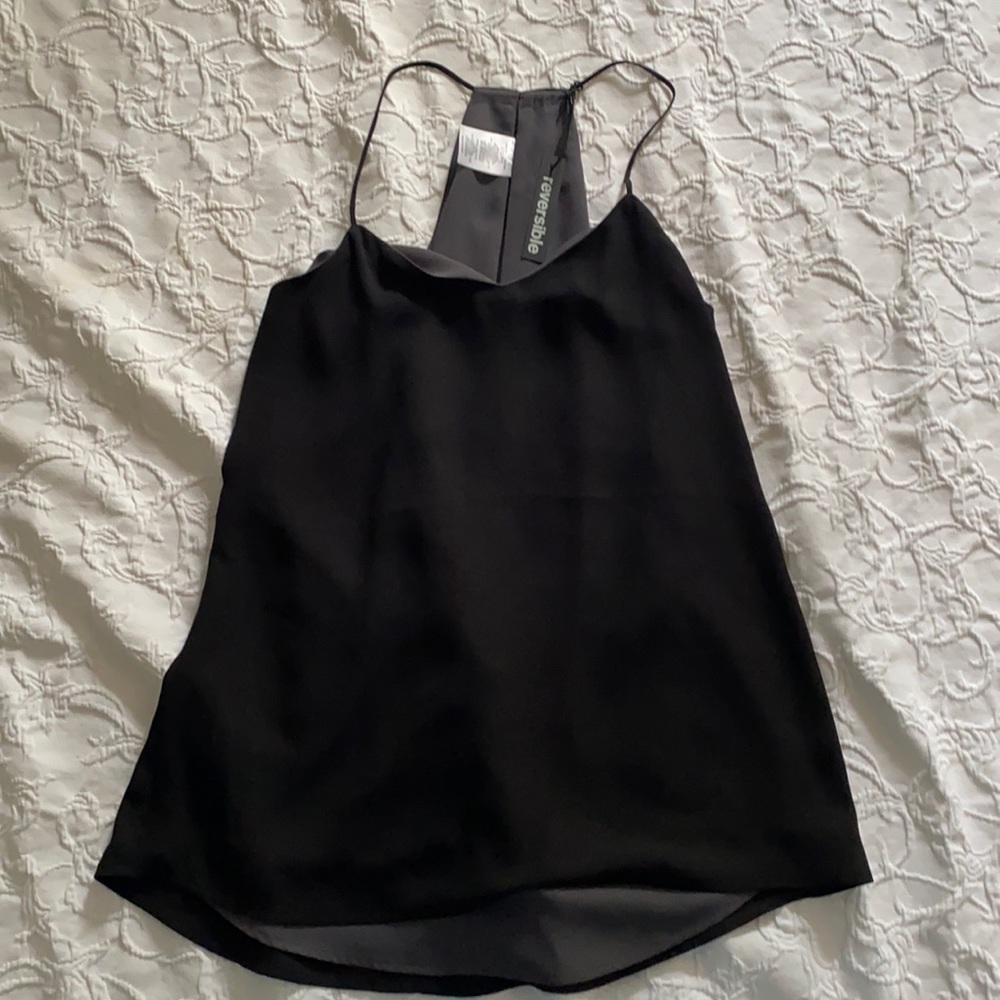 Express Black and Grey Reversible Top in XS